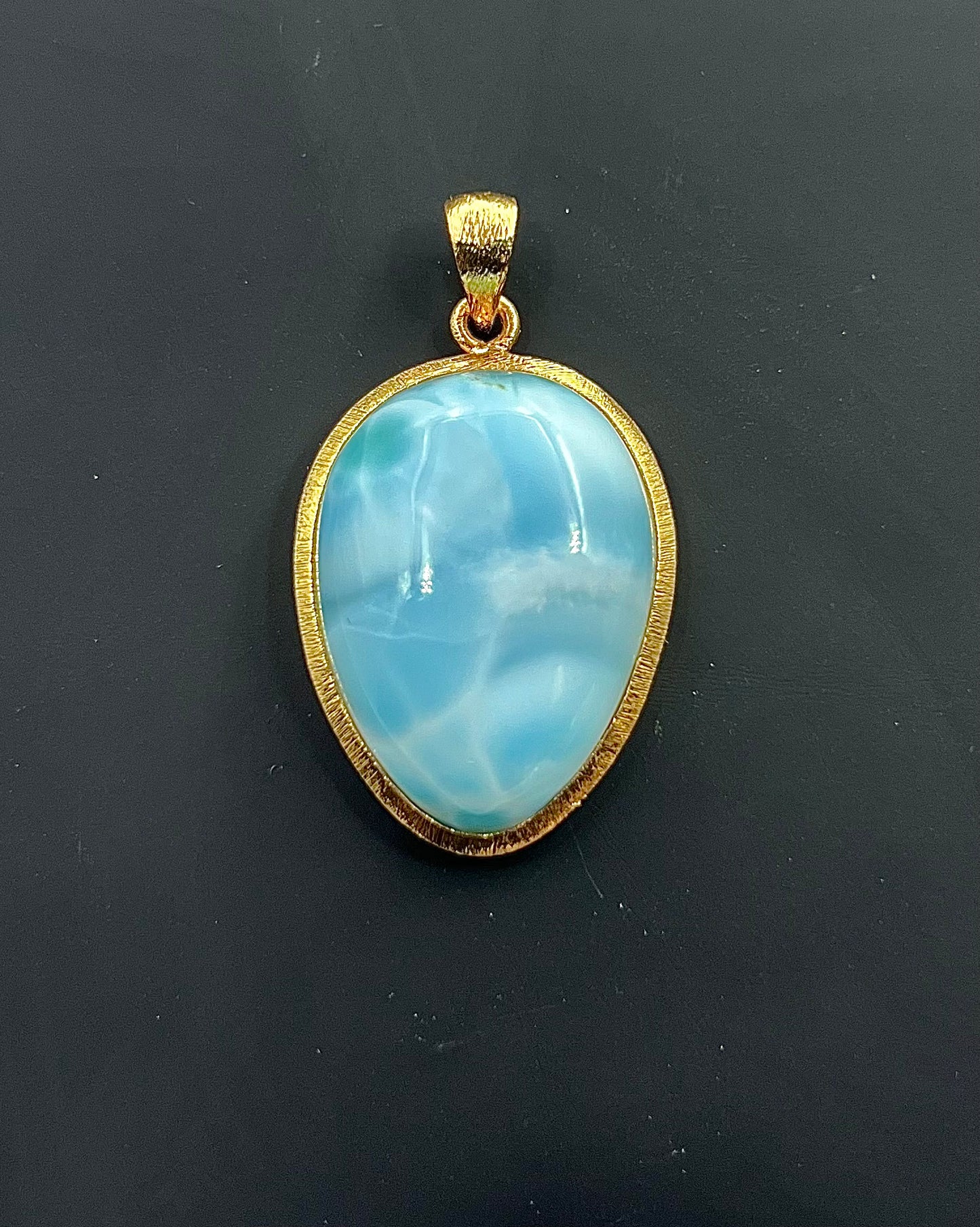 Larimar in .750 1-1.5 Micron Gold Plating over .925 Silver