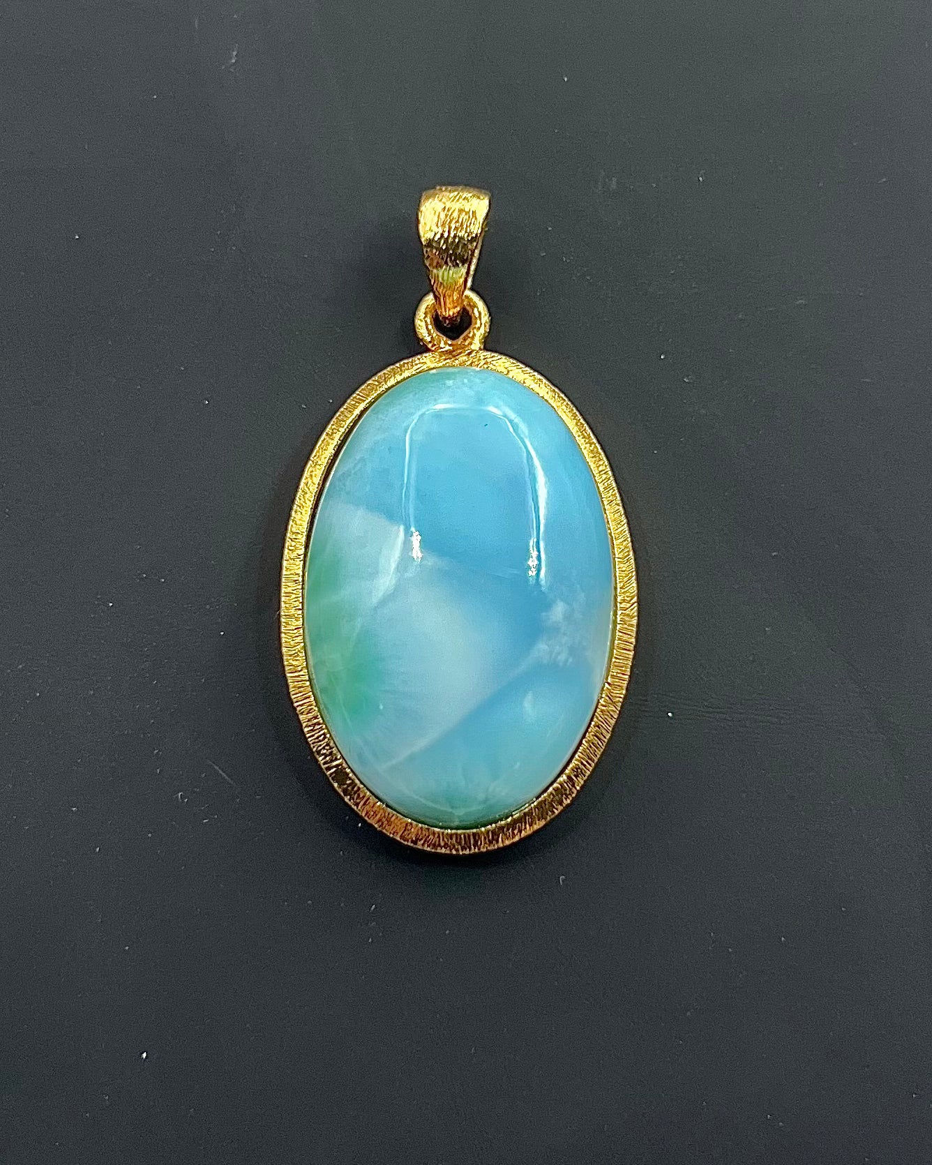 Larimar in .750 1-1.5 Micron Gold Plating over .925 Silver