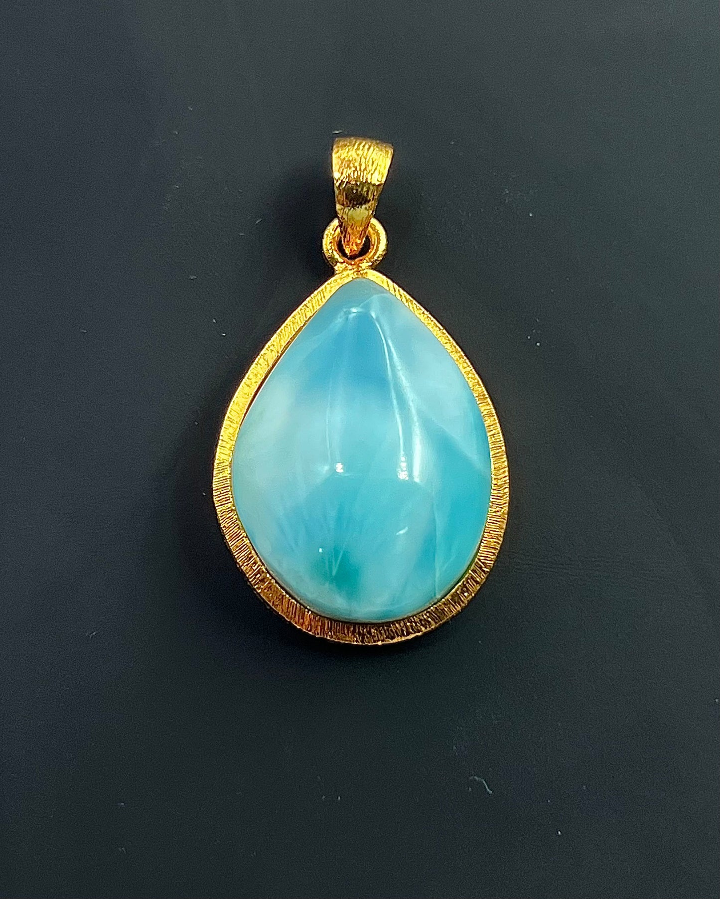 Larimar in .750 1-1.5 Micron Gold Plating over .925 Silver