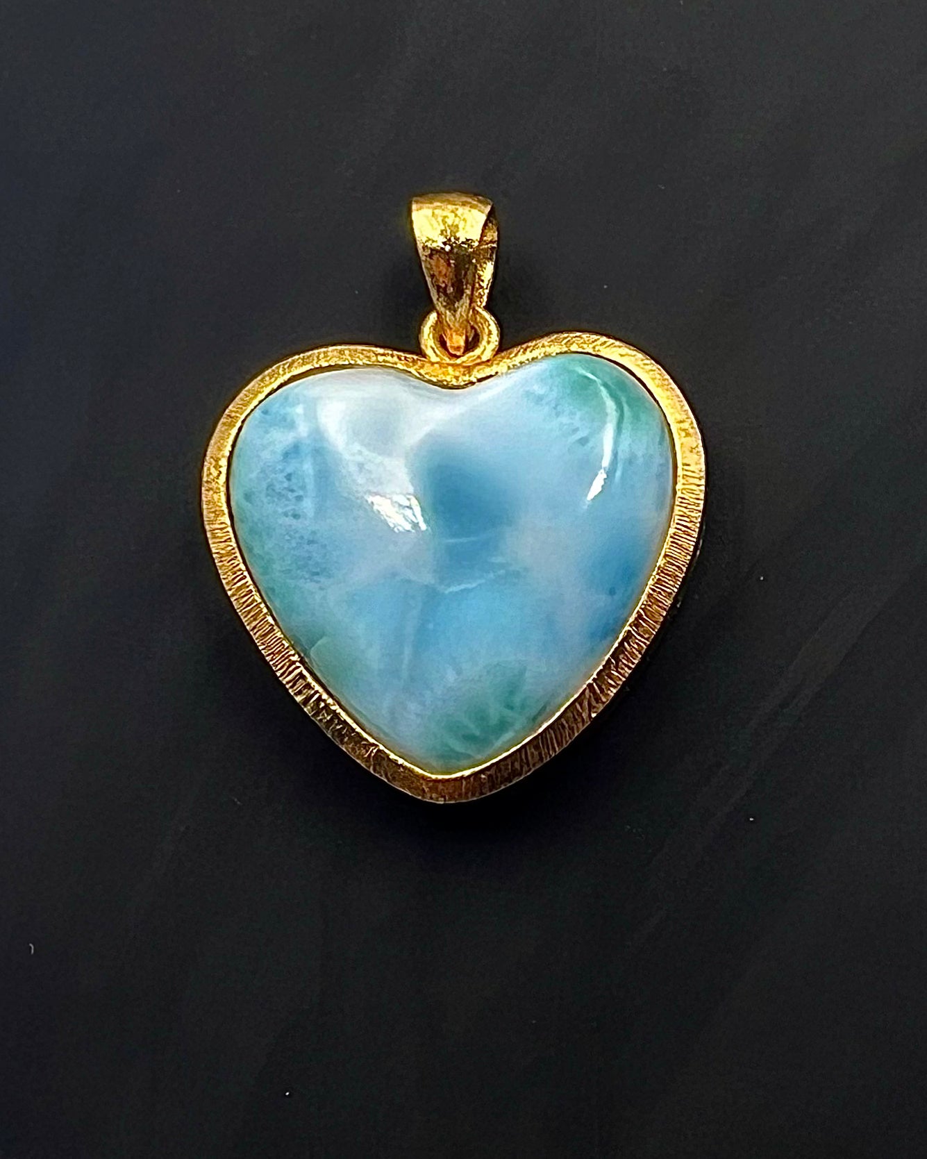 Larimar in .750 1-1.5 Micron Gold Plating over .925 Silver