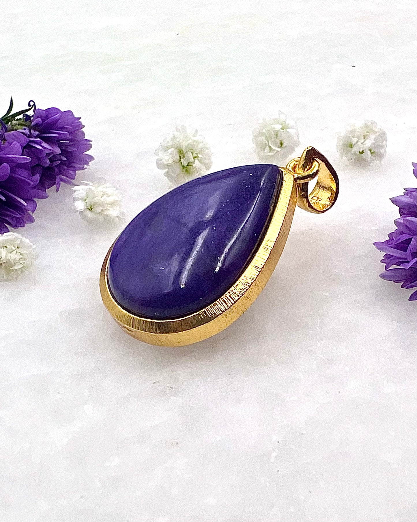 Charoite in .750 1-1.5 Micron Gold Plating over .925 Silver