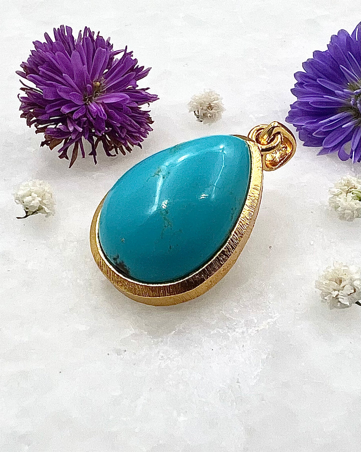 Turquoise in .750 1-1.5 Micron Gold Plating over .925 Silver