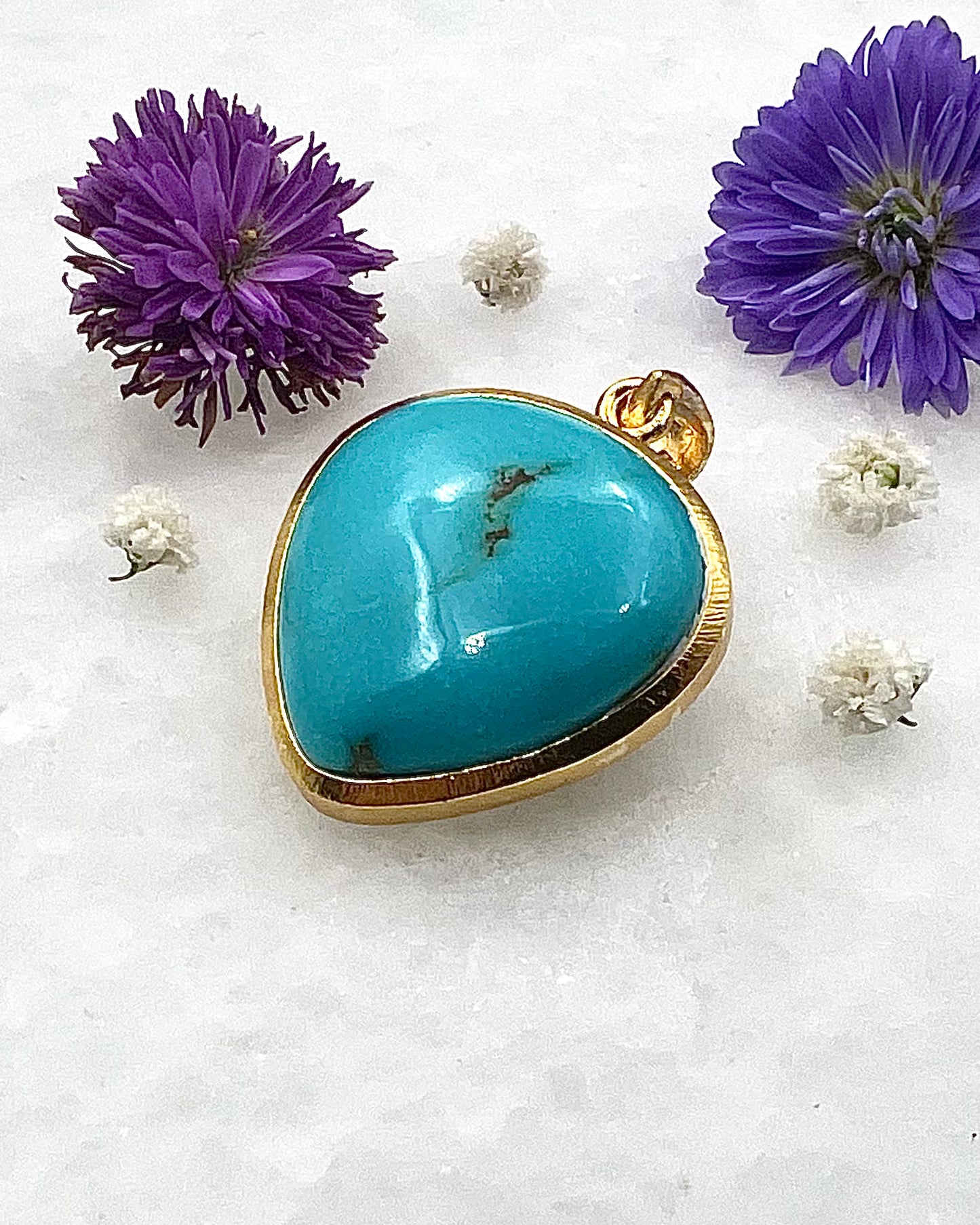 Turquoise in .750 1-1.5 Micron Gold Plating over .925 Silver