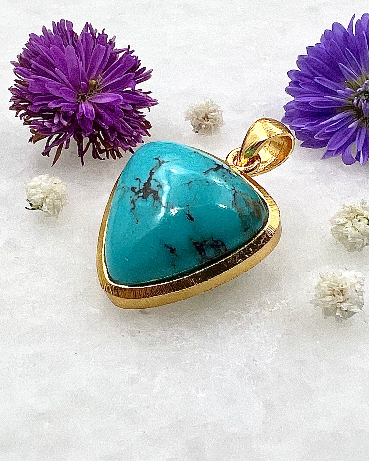 Turquoise in .750 1-1.5 Micron Gold Plating over .925 Silver