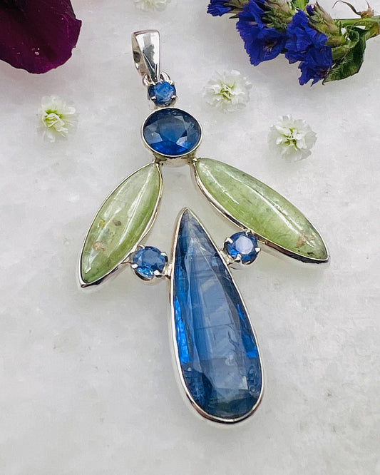 Nepali Blue Kyanite Facet & Cab with Lime Green Kyanite as a Combi