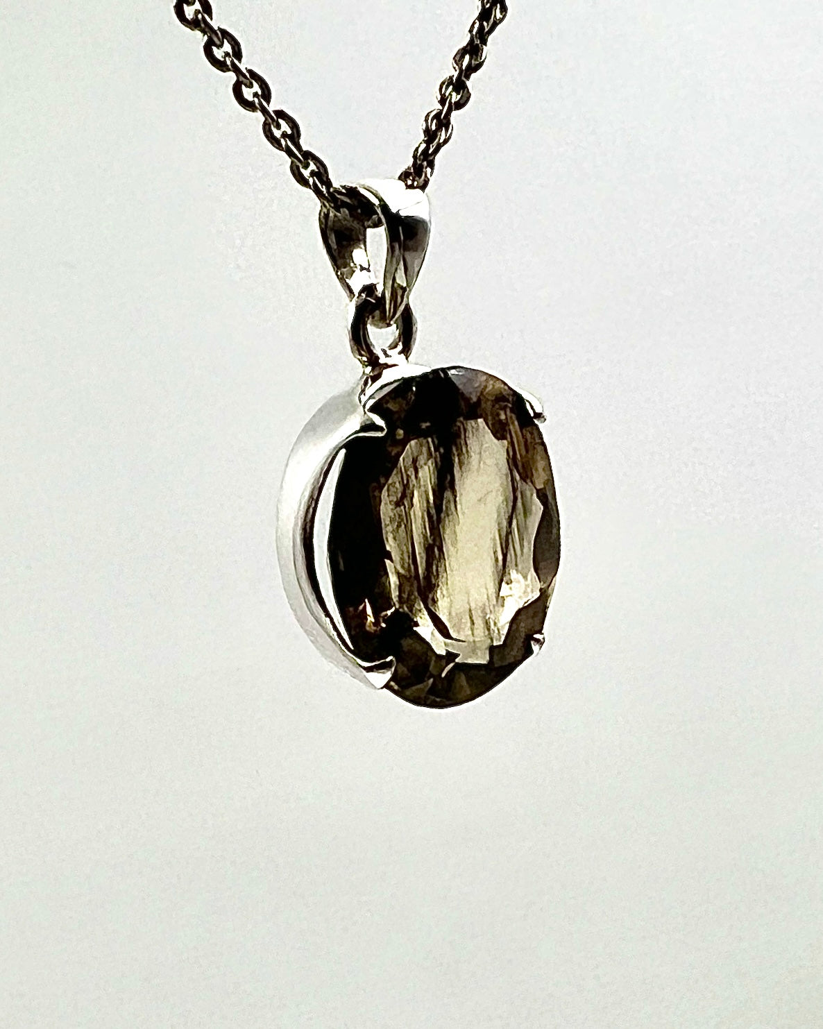 Facetted South Indian ( Karur) Yellow Scapolite with Natural Oil Base Biotite Inclusions in .925 Silver Setting