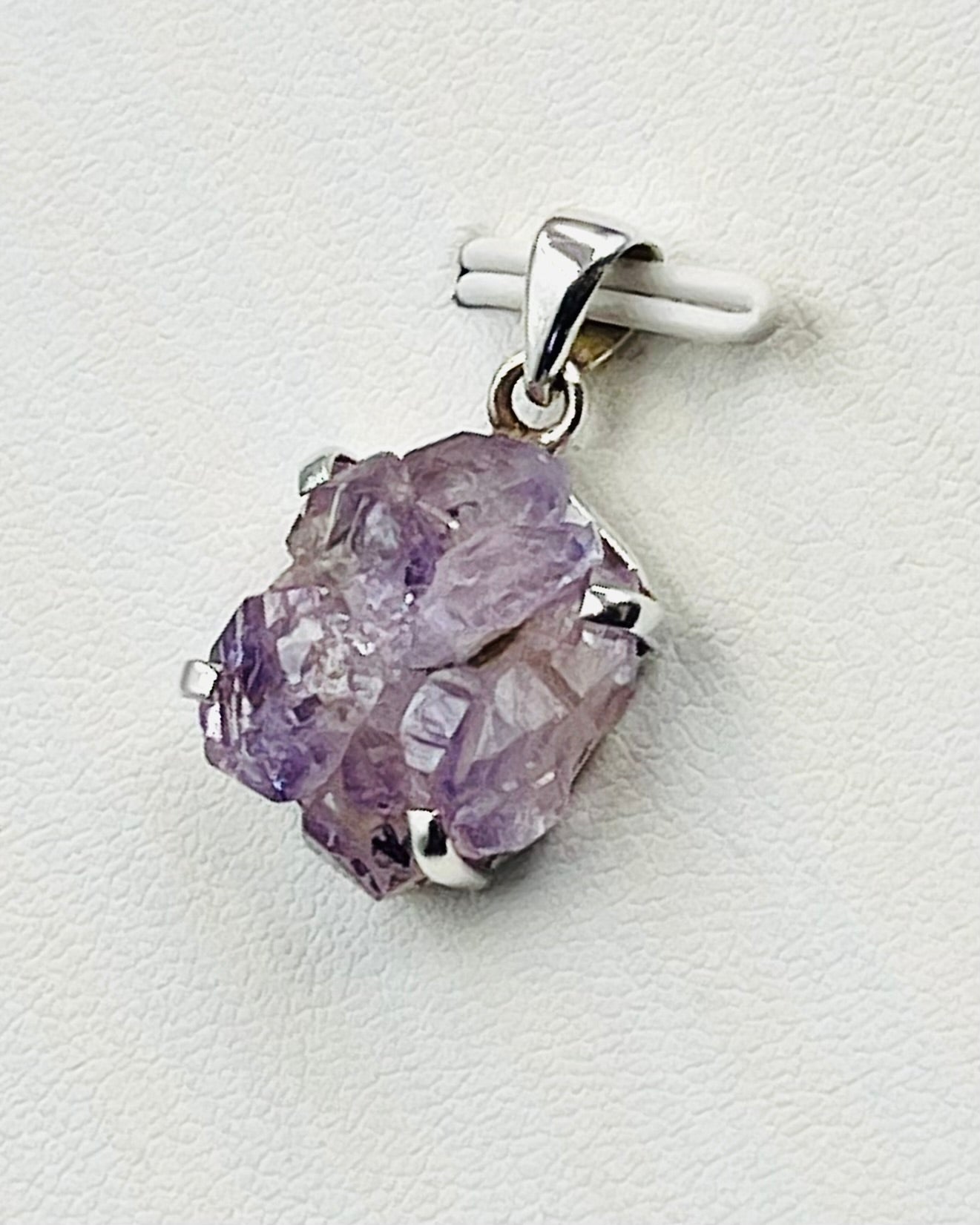 Amethyst Elestial Flower from Karur, India as Pendant