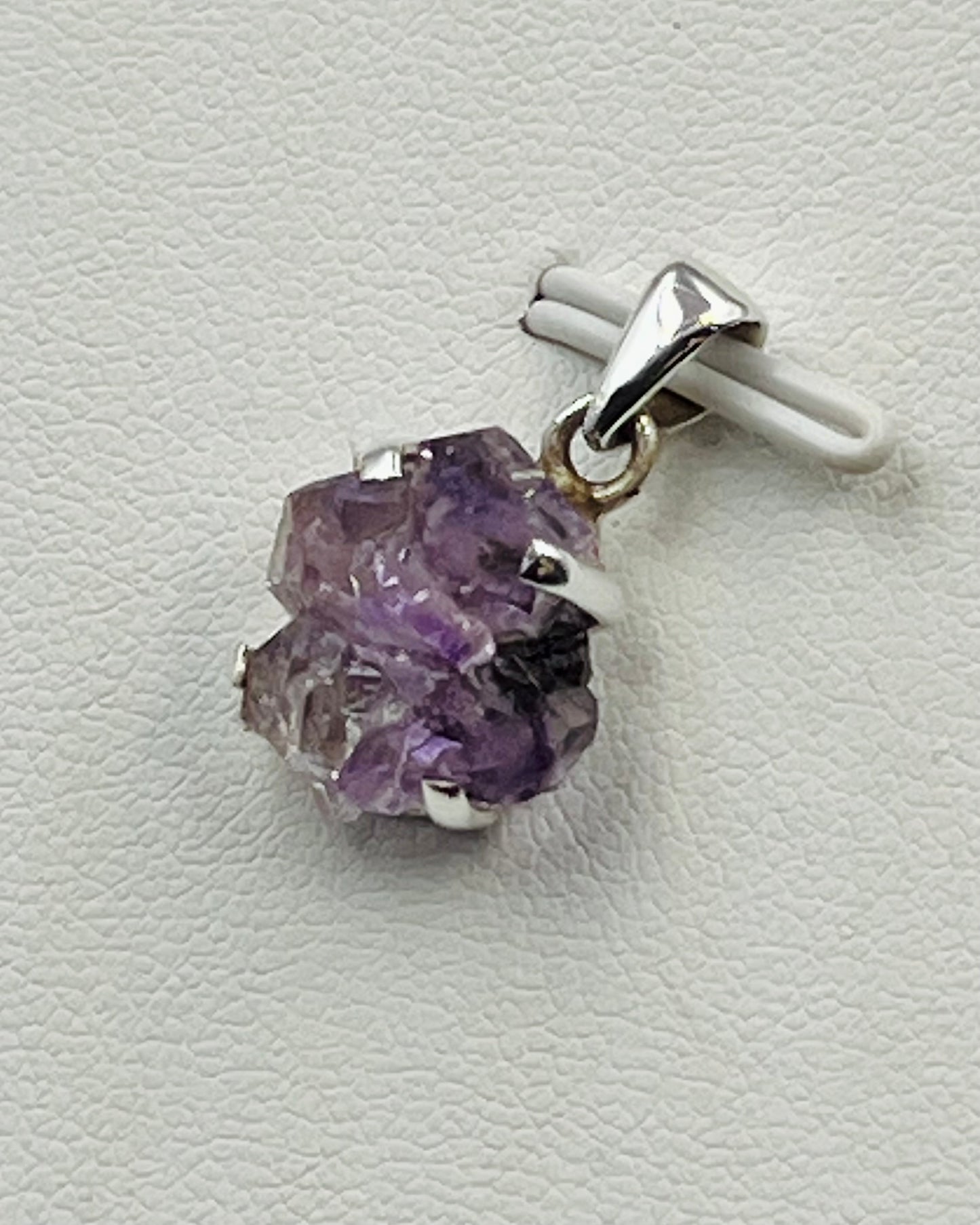 Amethyst Elestial Flower from Karur, India as Pendant