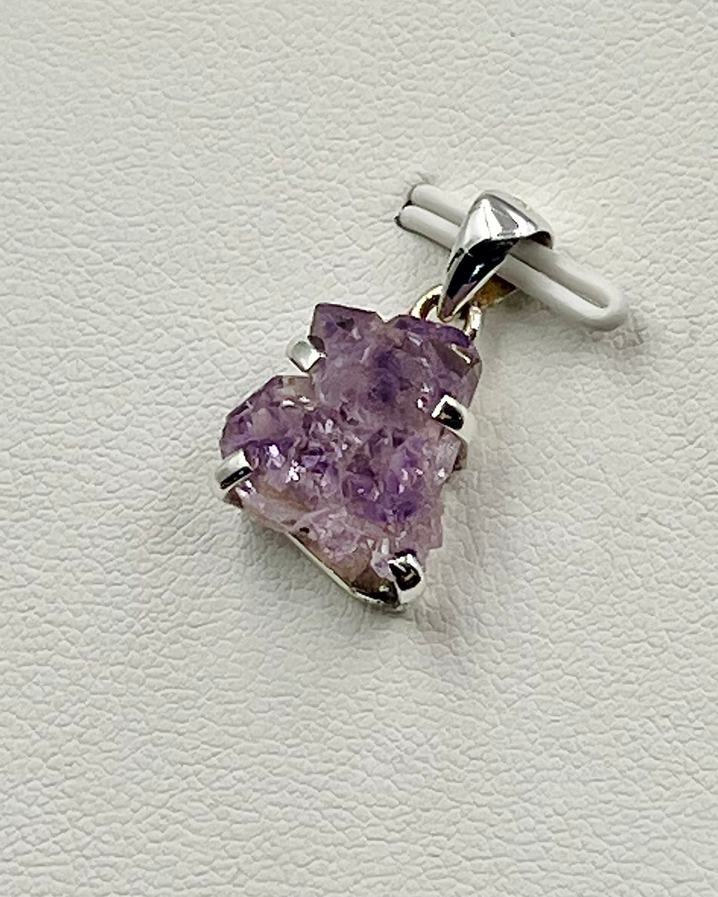 Amethyst Elestial Flower from Karur, India as Pendant