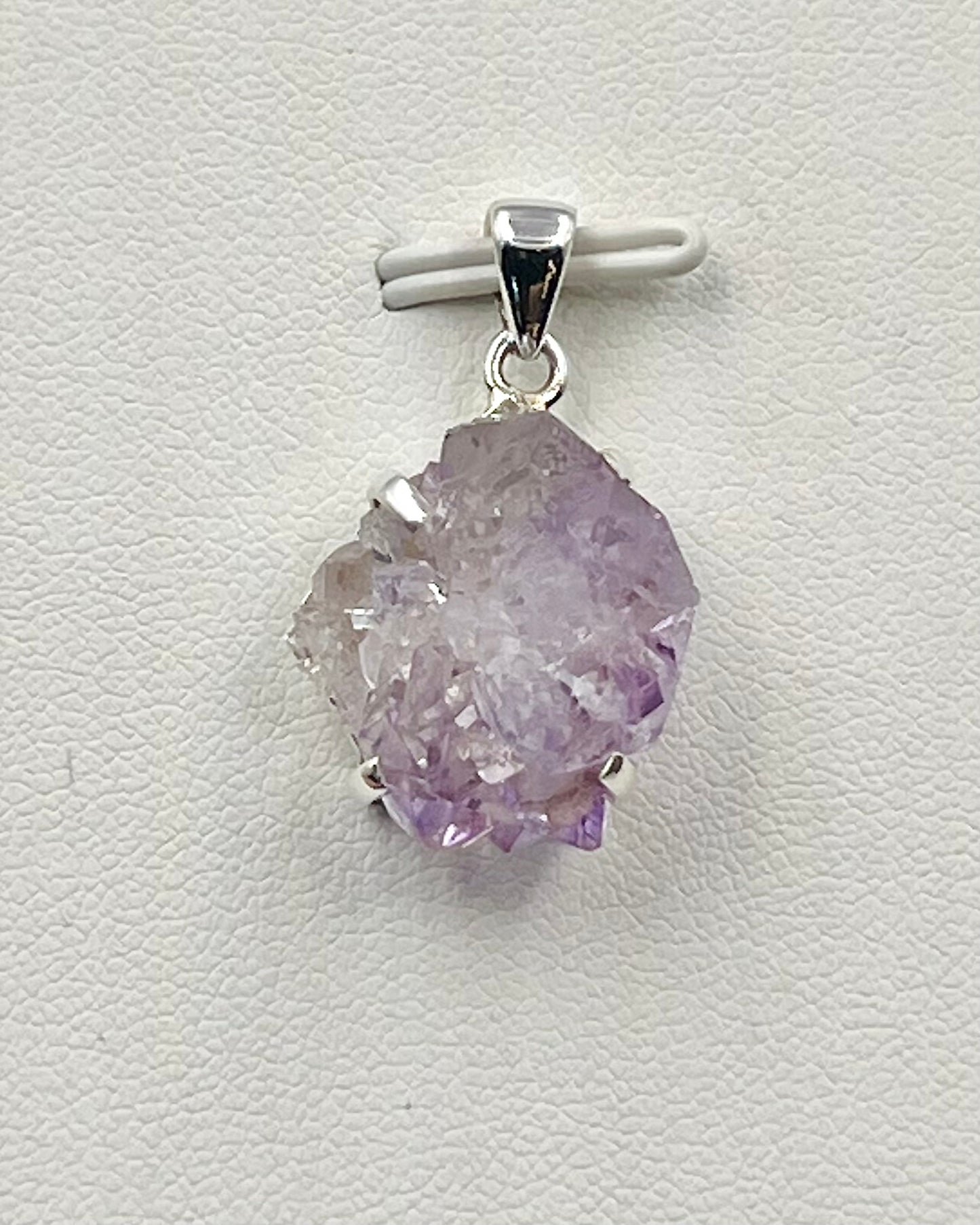 Amethyst Elestial Flower from Karur, India as Pendant