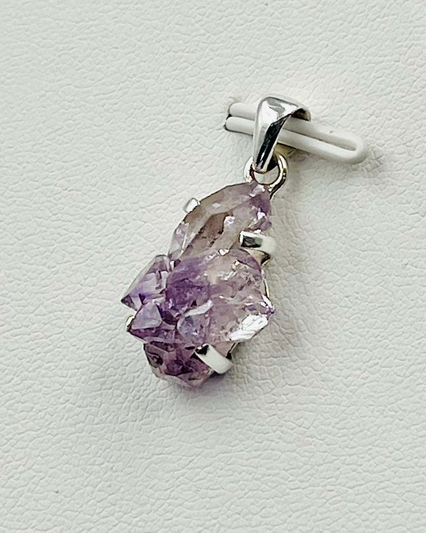 Amethyst Elestial Flower from Karur, India as Pendant