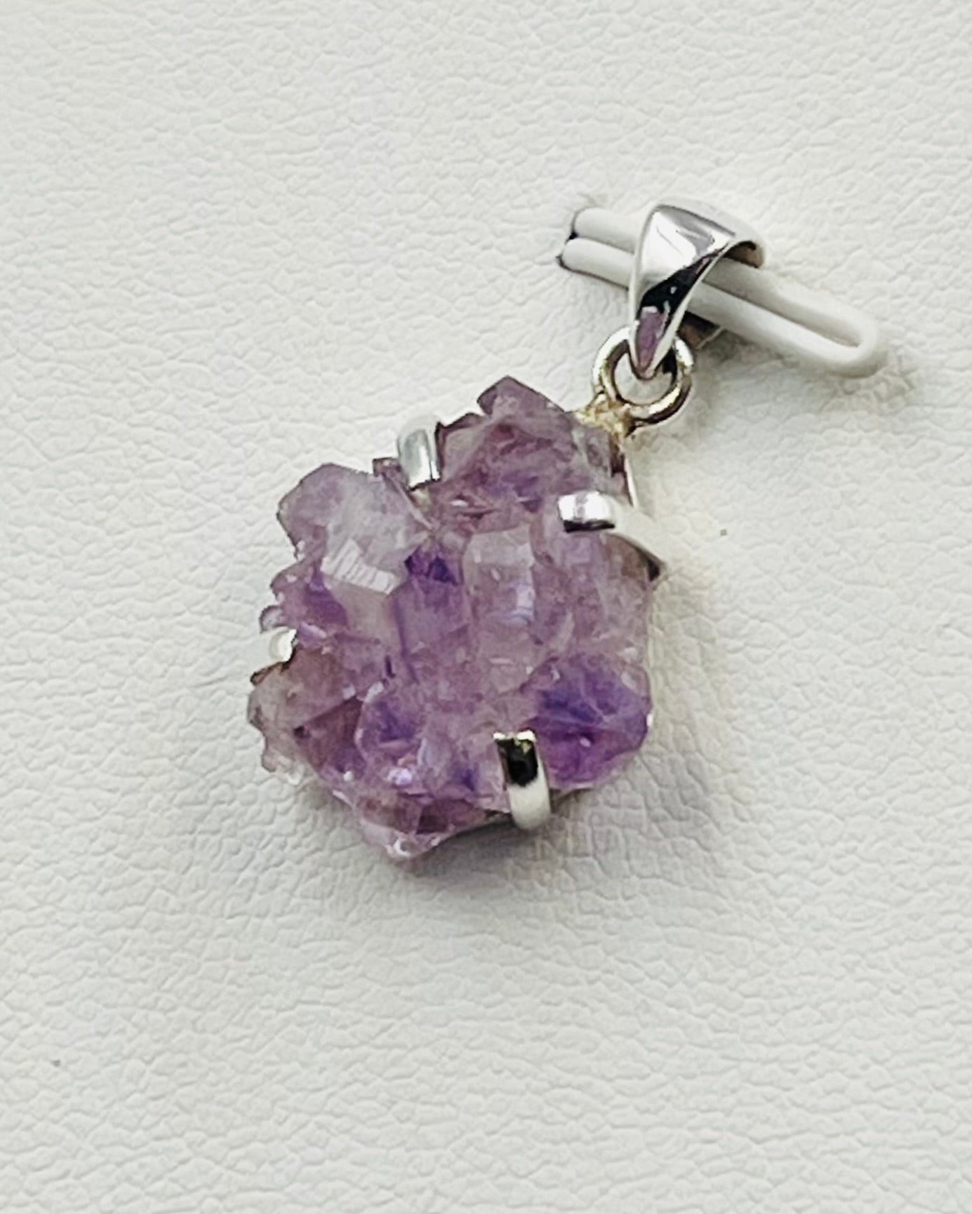 Amethyst Elestial Flower from Karur, India as Pendant