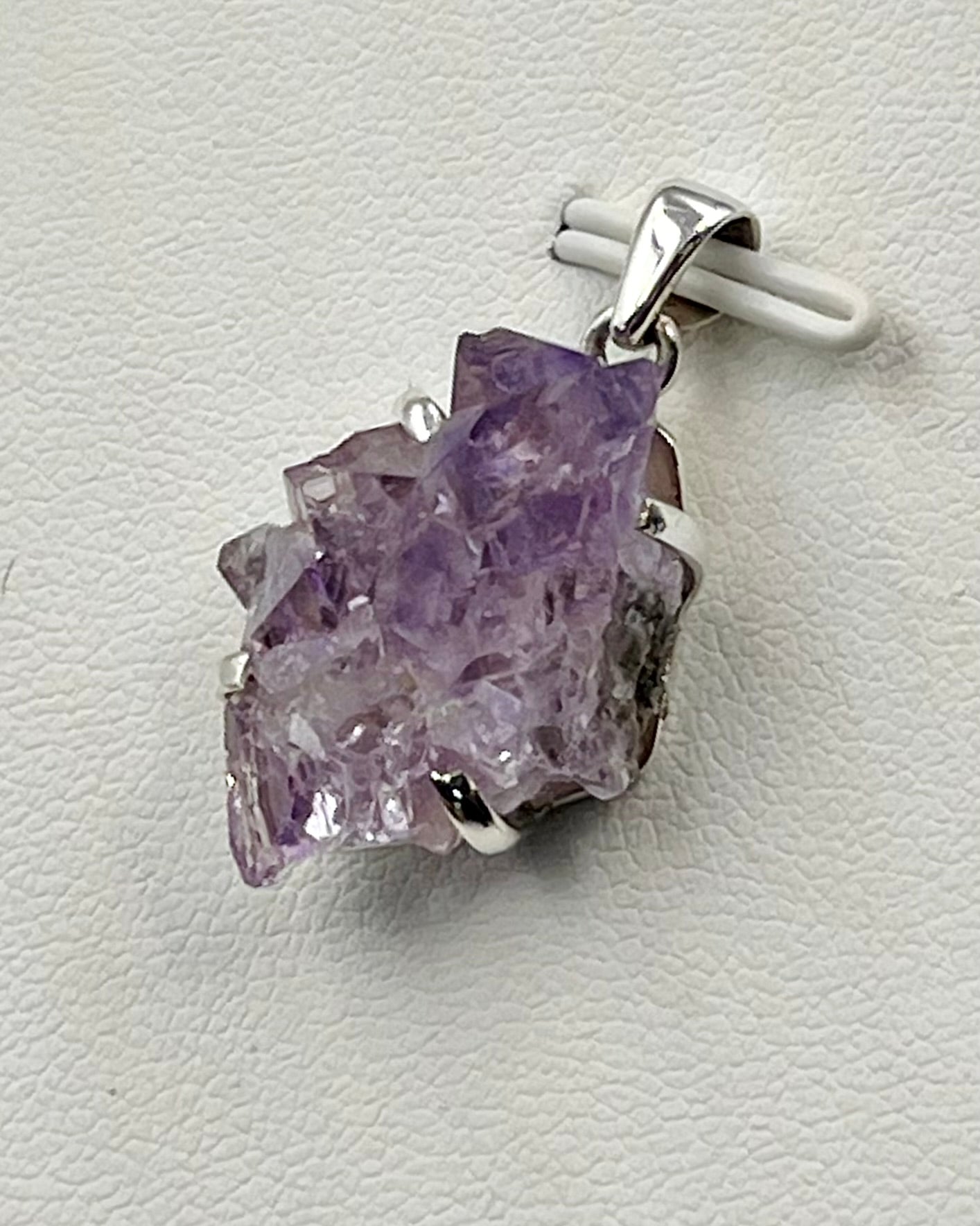 Amethyst Elestial Flower from Karur, India as Pendant