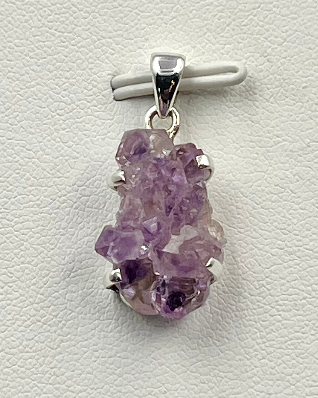 Amethyst Elestial Flower from Karur, India as Pendant