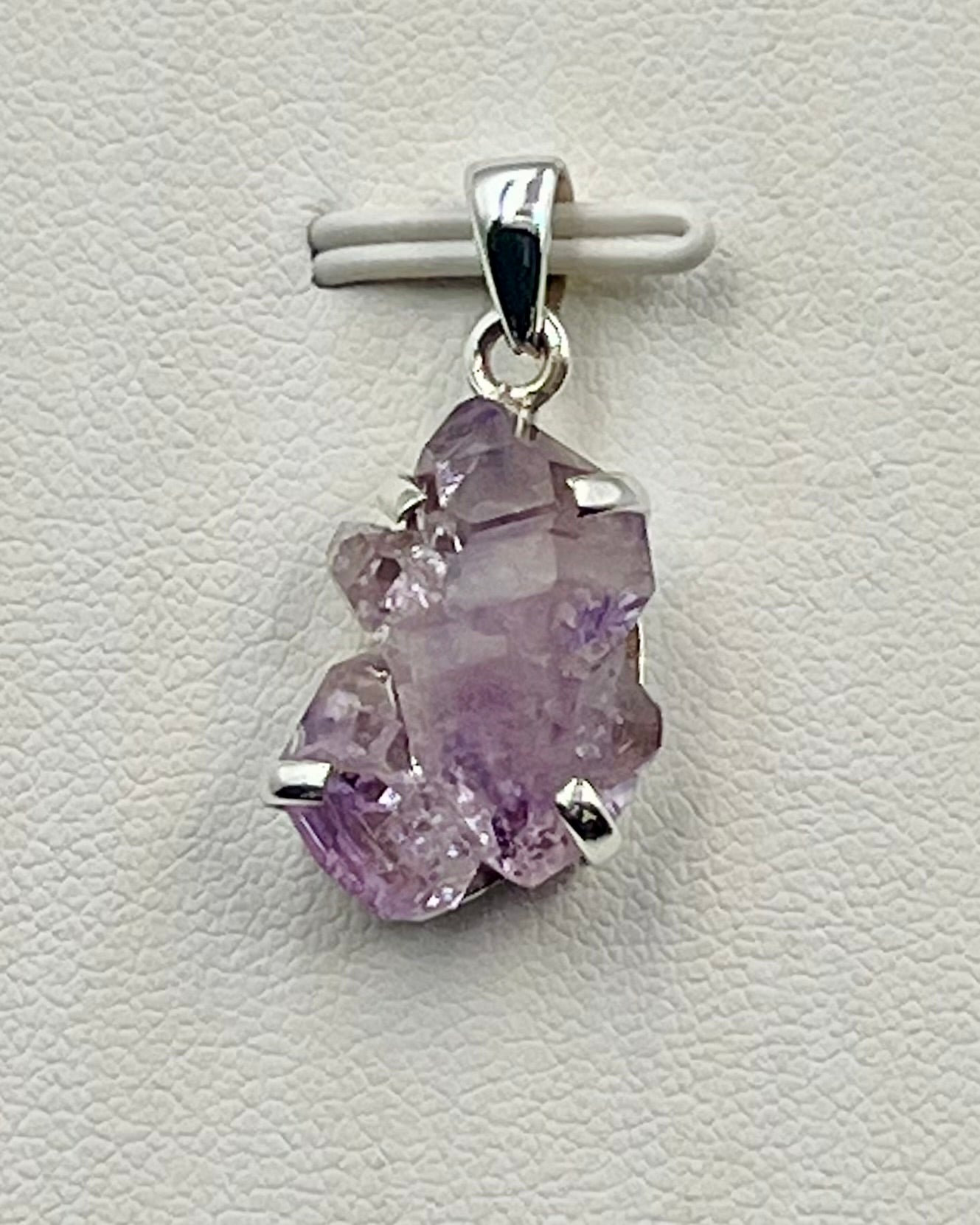 Amethyst Elestial Flower from Karur, India as Pendant