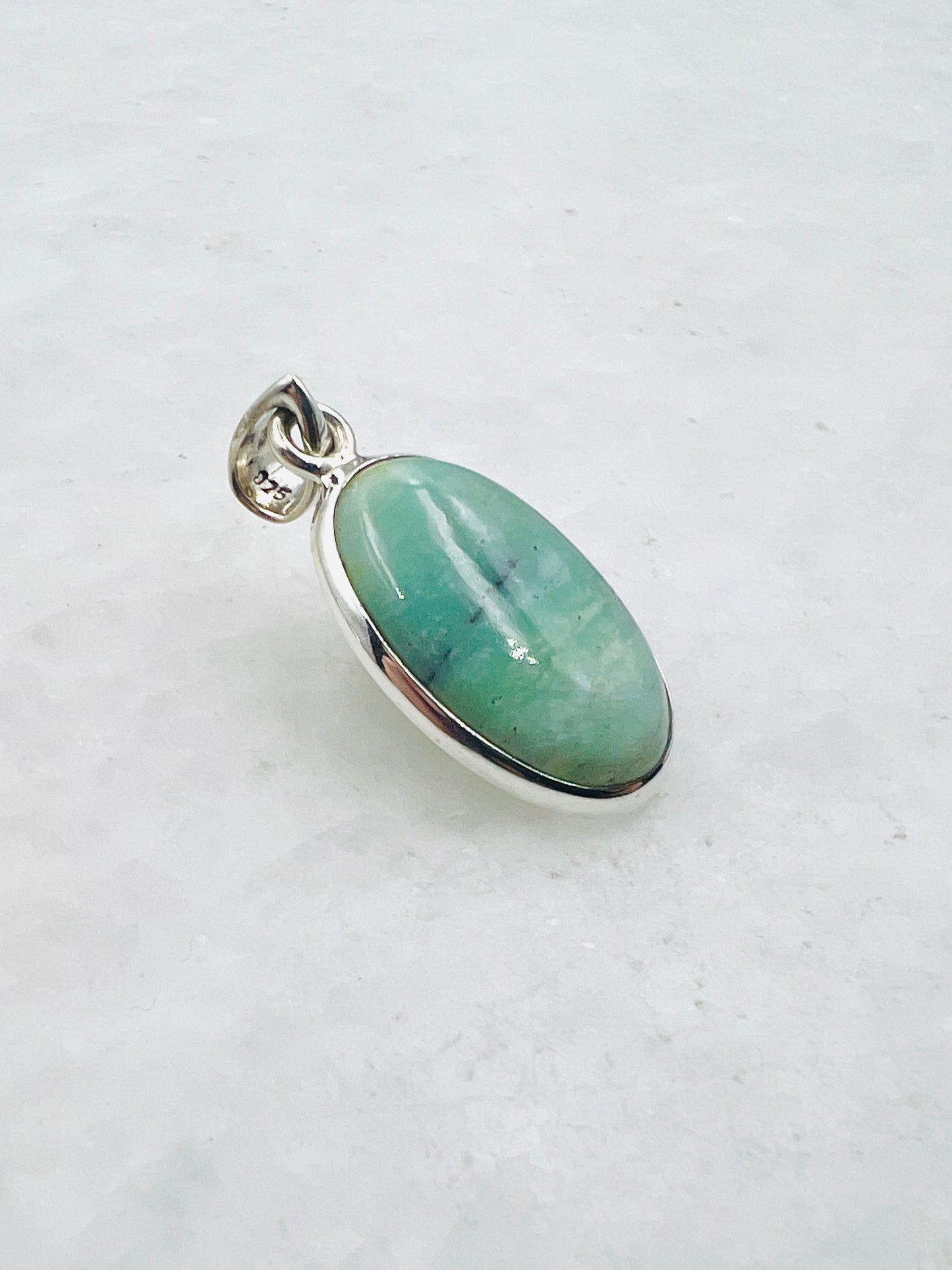 Blue Fossilized Wood Opal (Indonesia) in 0.925 Silver