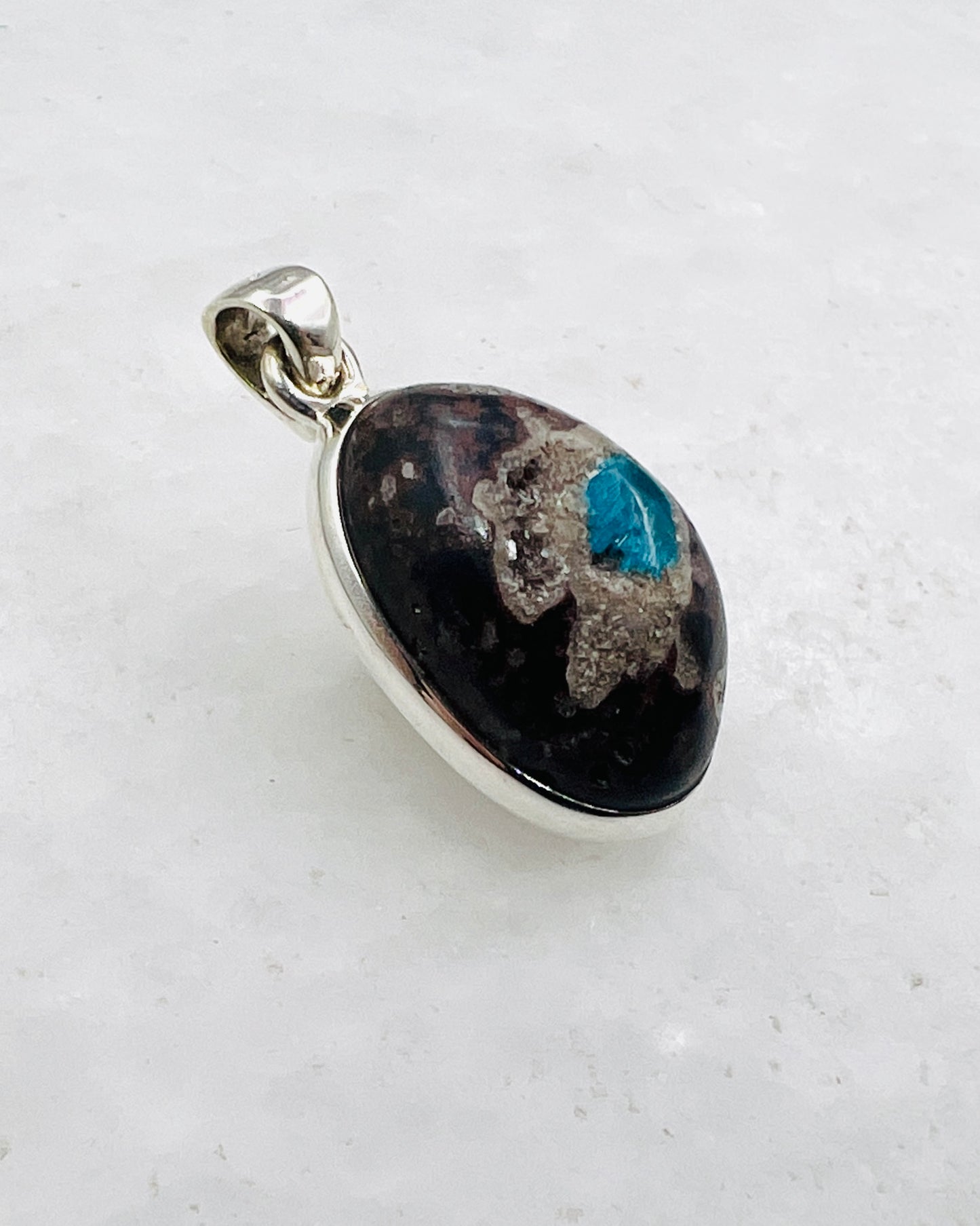 Cavansite in Matrix (India) in 0.925 Silver