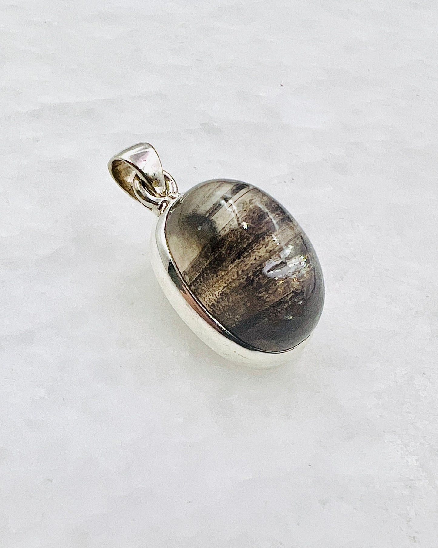 Very Rare Cat's Eye Scapolite w/ full Chatoyancy (Karur, India) in 0.925 Silver, Biotite Inclusion of Natural Oil Based Compound