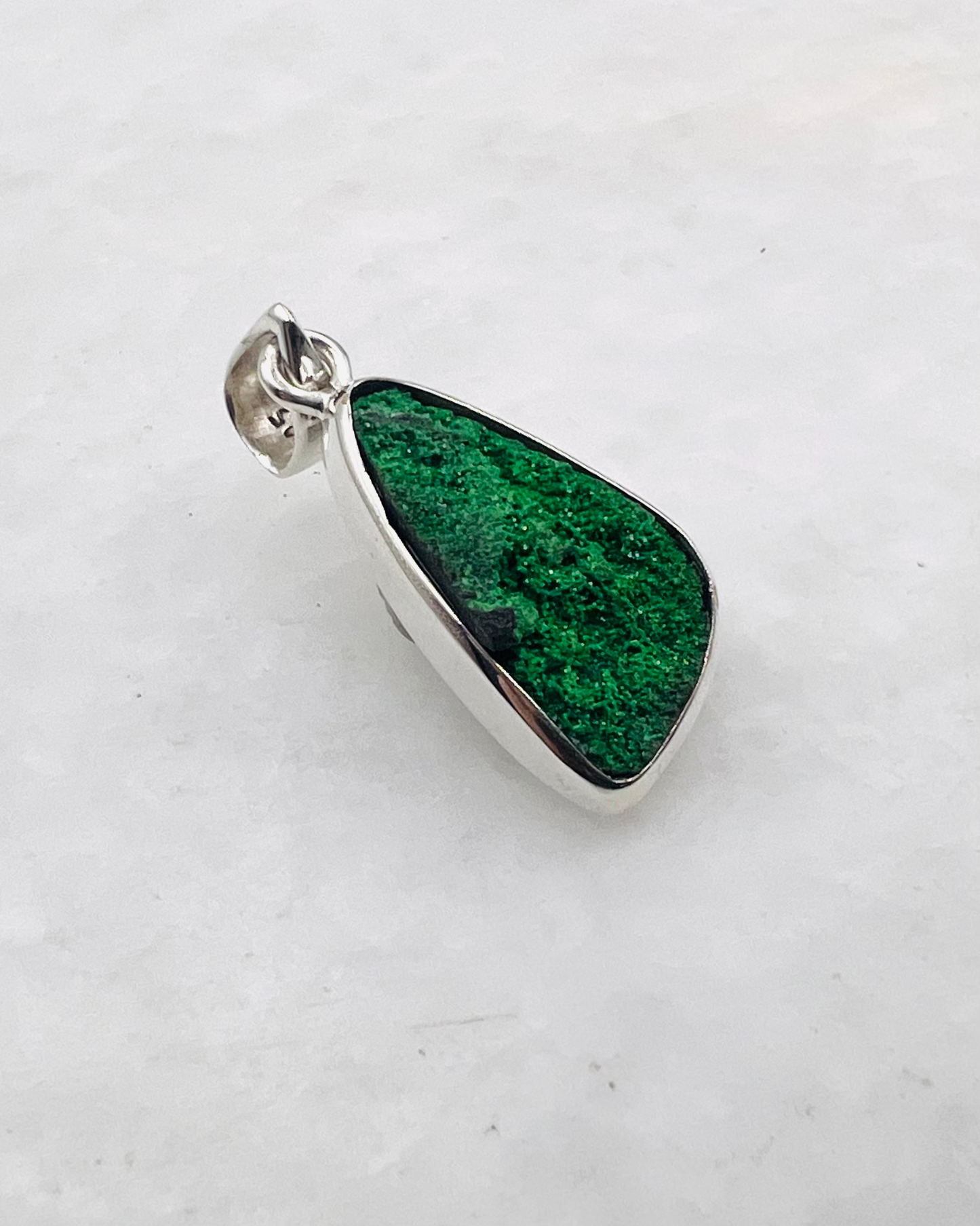 Uvarovite Drusy in 0.925 Silver