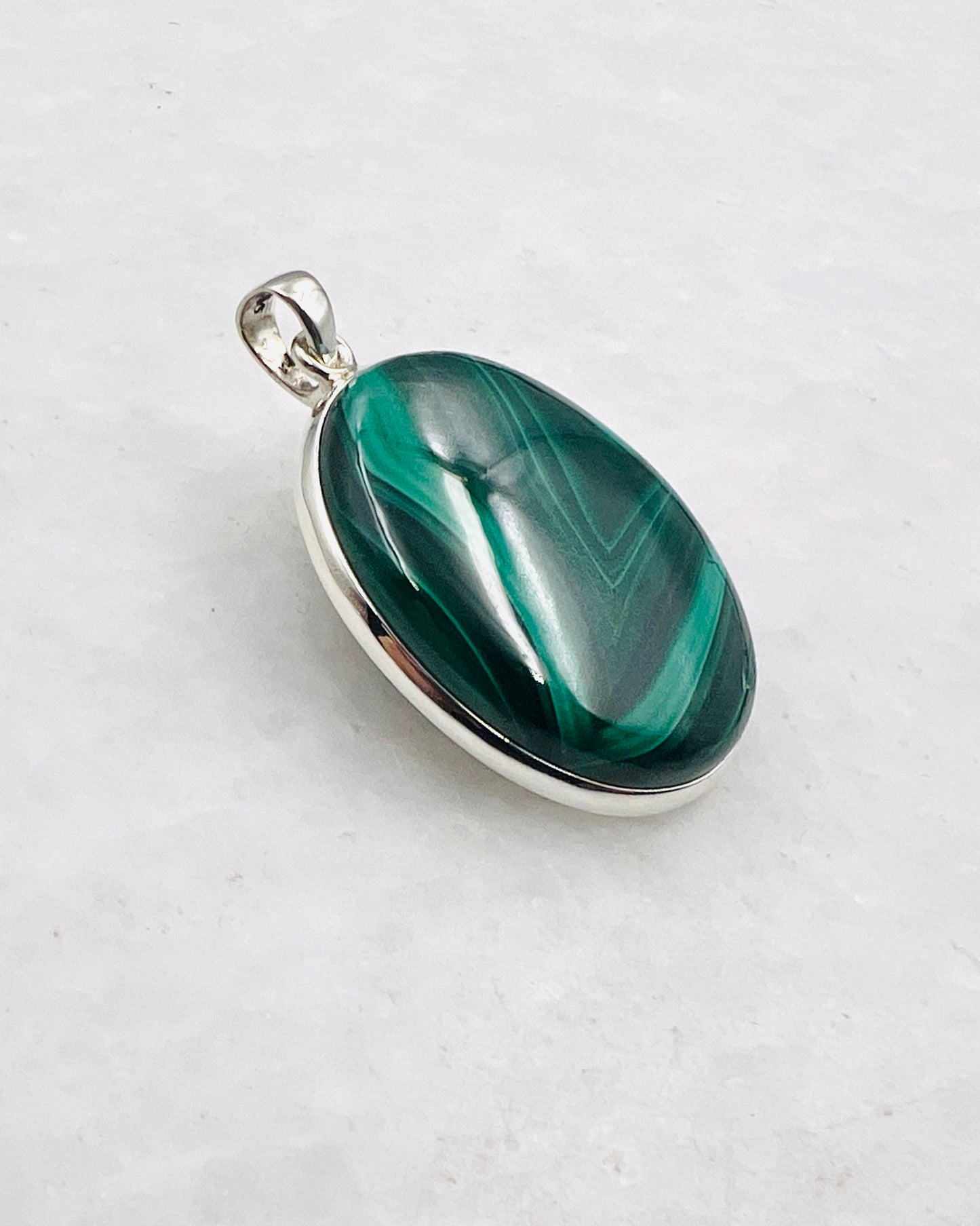 Malachite in 0.925 Silver