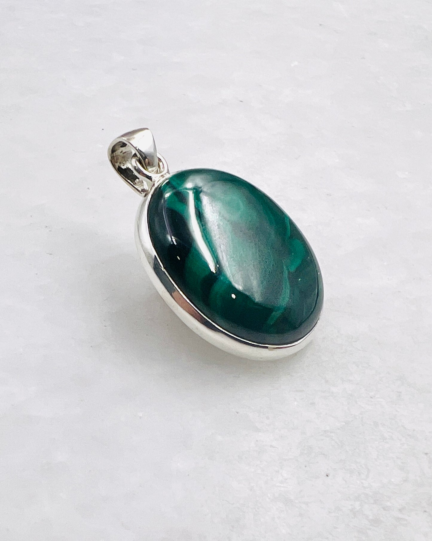 Malachite in 0.925 Silver