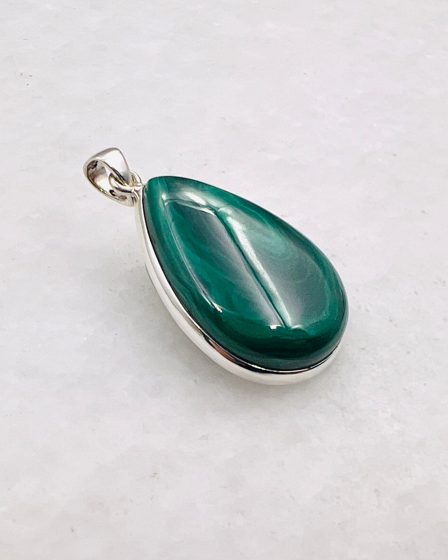 Malachite in 0.925 Silver