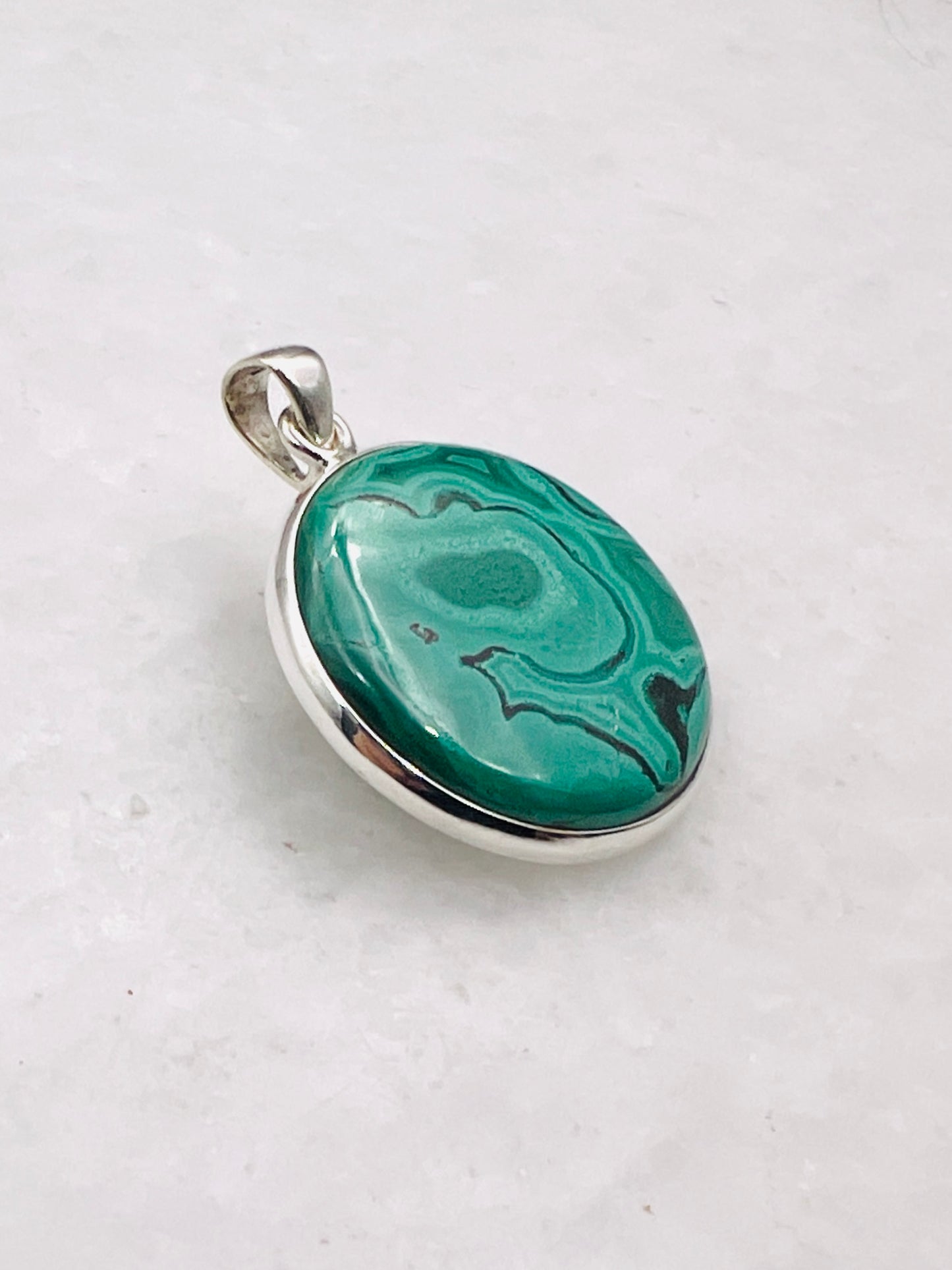 Malachite in 0.925 Silver