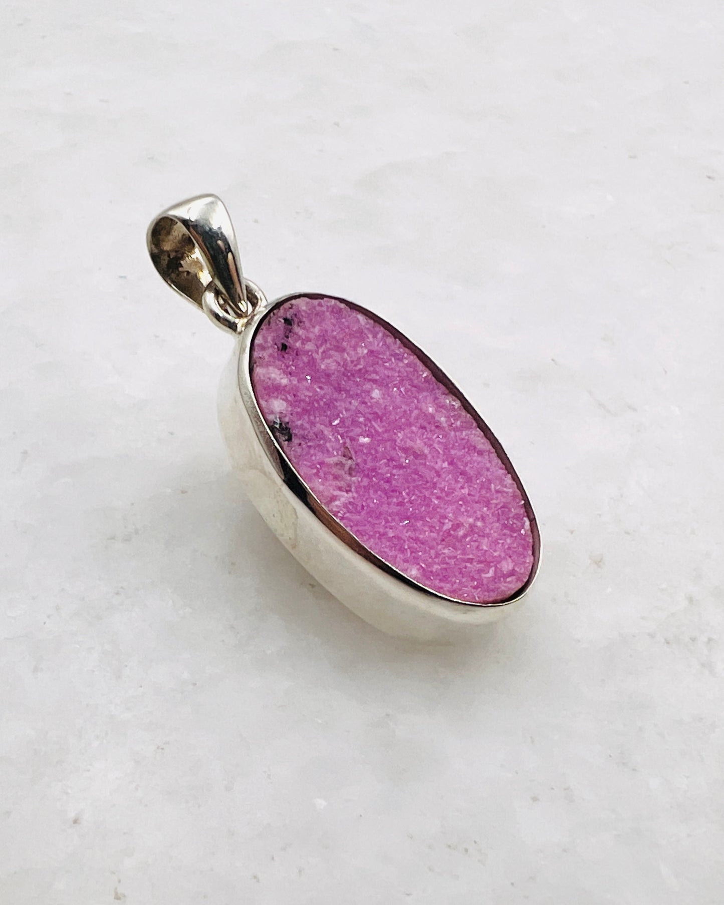 Rosa Kobalt-Druse in 925er Silber