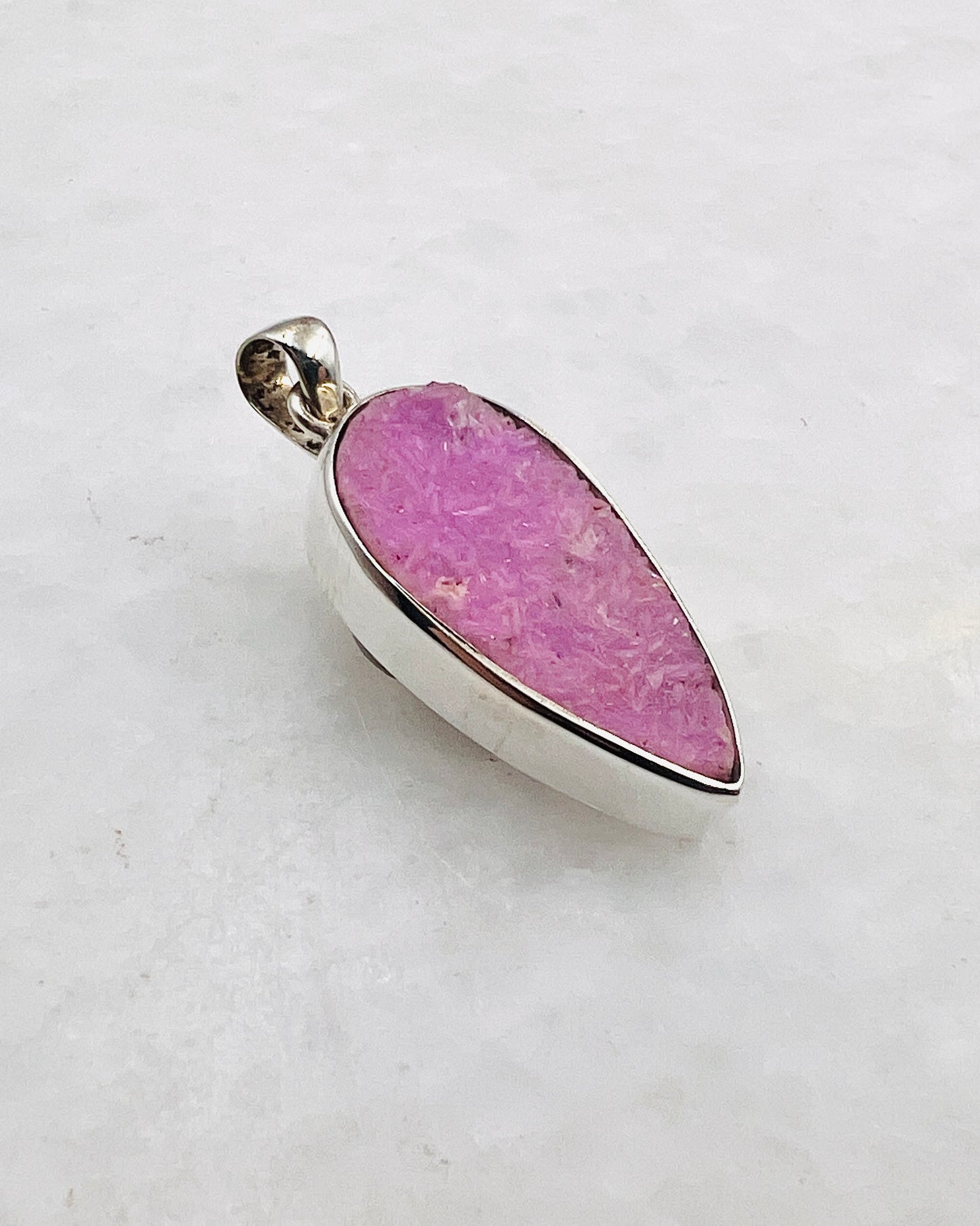 Rosa Kobalt-Druse in 925er Silber