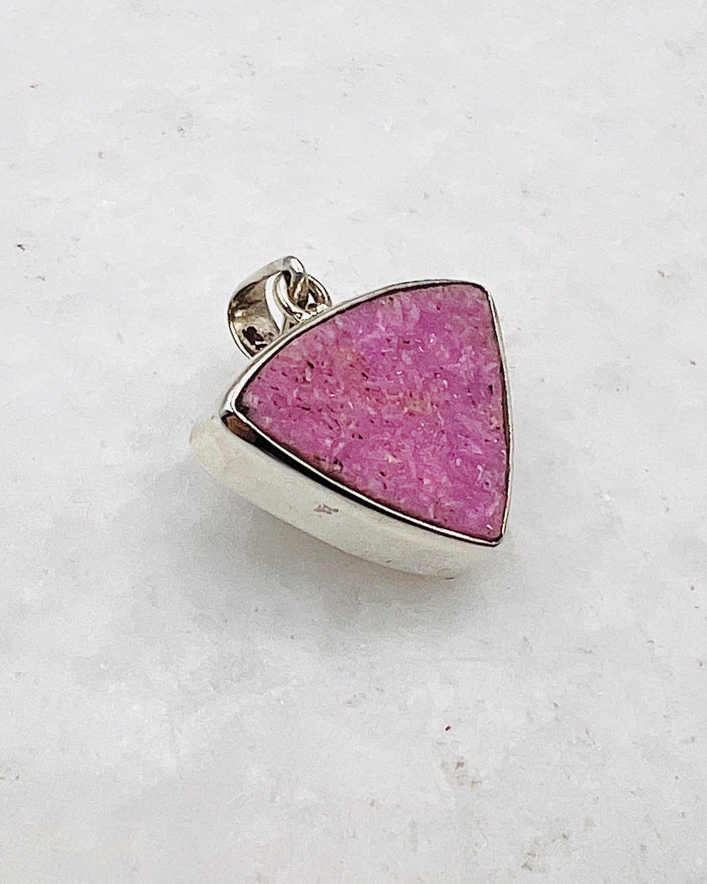 Pink Cobalt Drusy in 0.925 Silver