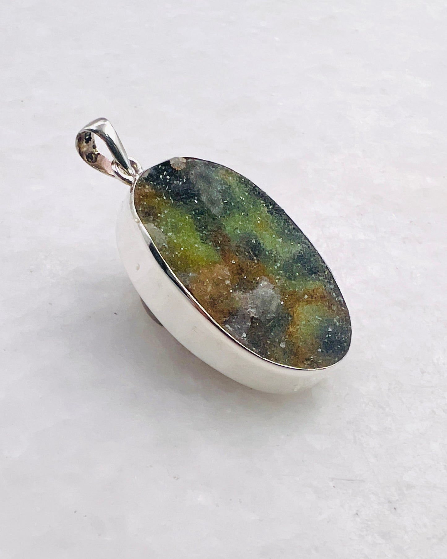 Turkish Chalcedony Drusy in 0.925 Silver