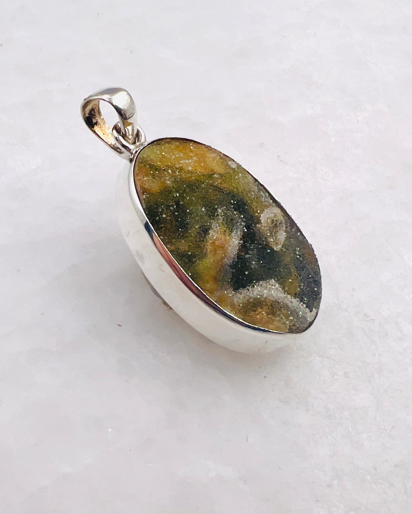 Turkish Chalcedony Drusy in 0.925 Silver