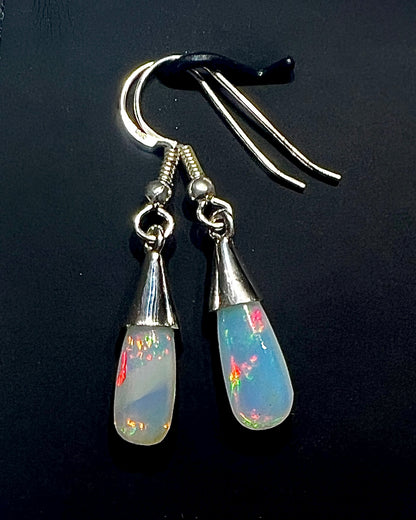 Ethiopean Opal Drop Earrings in .925 Silver