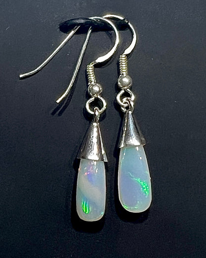 Ethiopean Opal Drop Earrings in .925 Silver