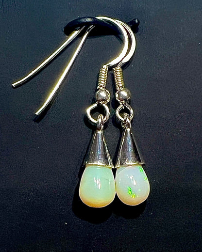 Ethiopean Opal Drop Earrings in .925 Silver