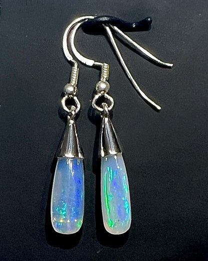 Ethiopean Opal Drop Earrings in .925 Silver