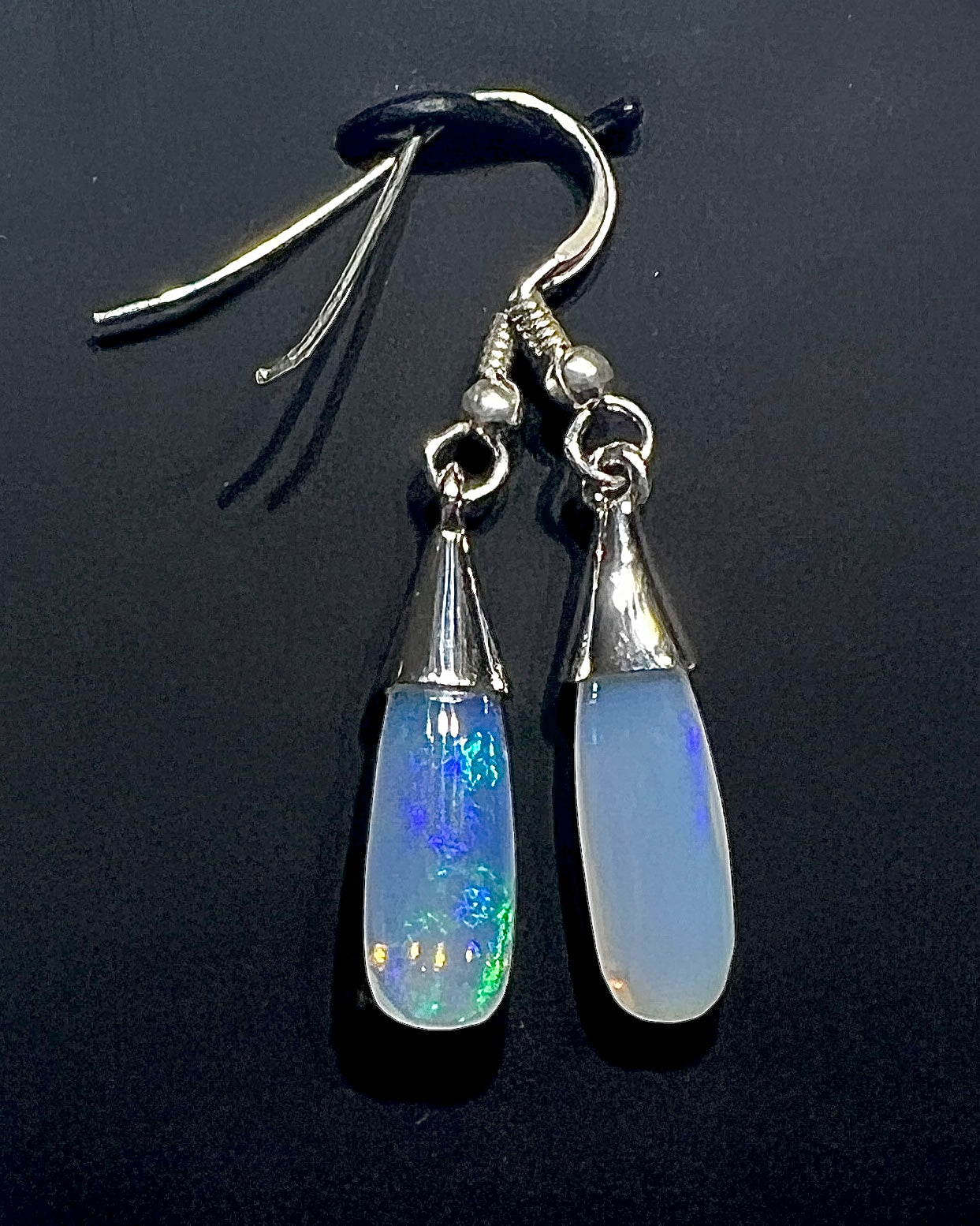 Ethiopean Opal Drop Earrings in .925 Silver