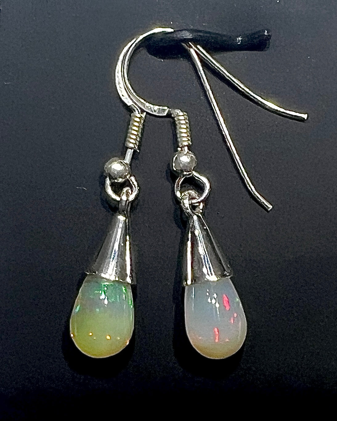 Ethiopean Opal Drop Earrings in .925 Silver