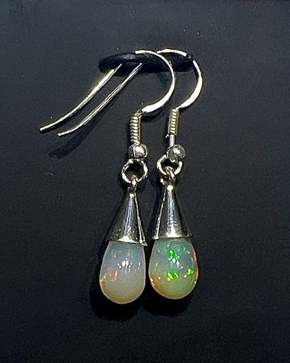 Ethiopean Opal Drop Earrings in .925 Silver