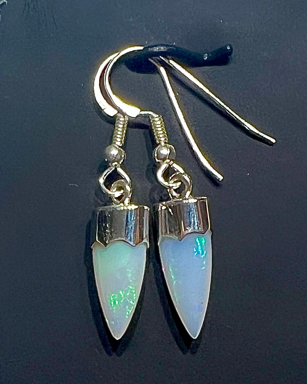 Ethiopean Opal Drop Earrings in .925 Silver