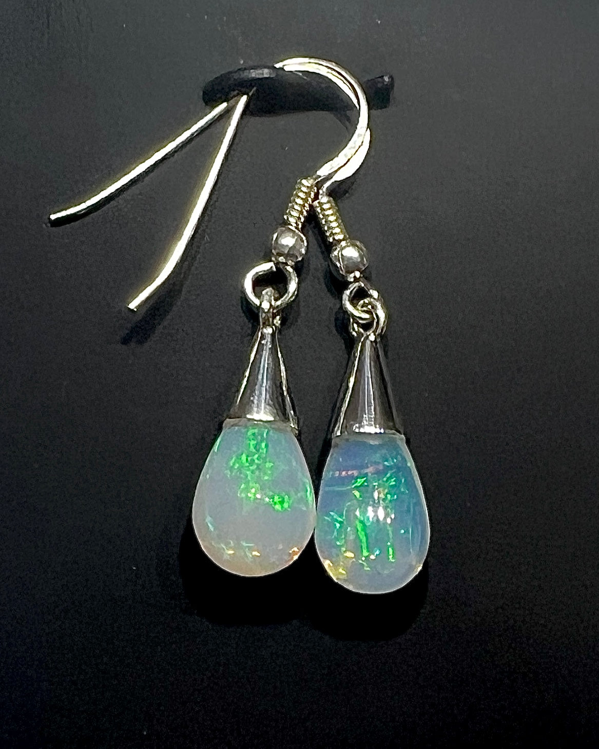 Ethiopean Opal Drop Earrings in .925 Silver