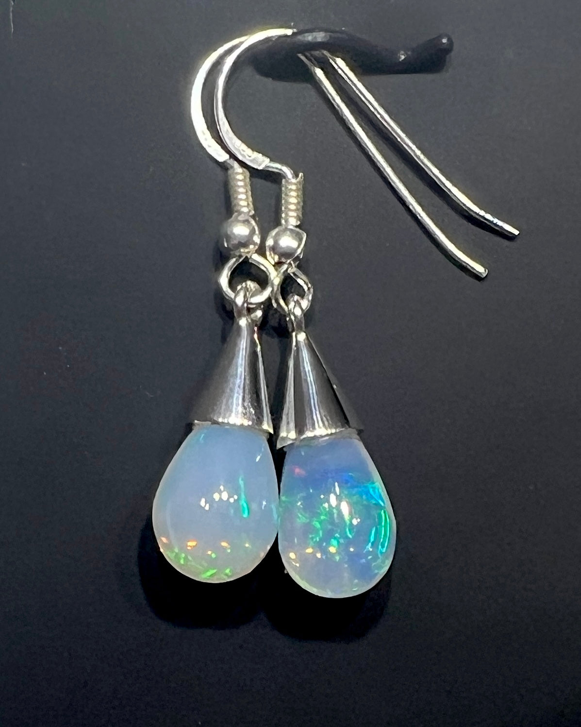 Ethiopean Opal Drop Earrings in .925 Silver