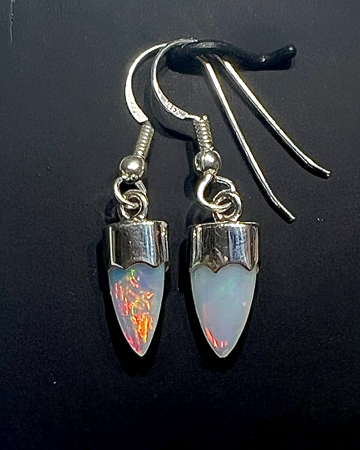 Ethiopean Opal Drop Earrings in .925 Silver
