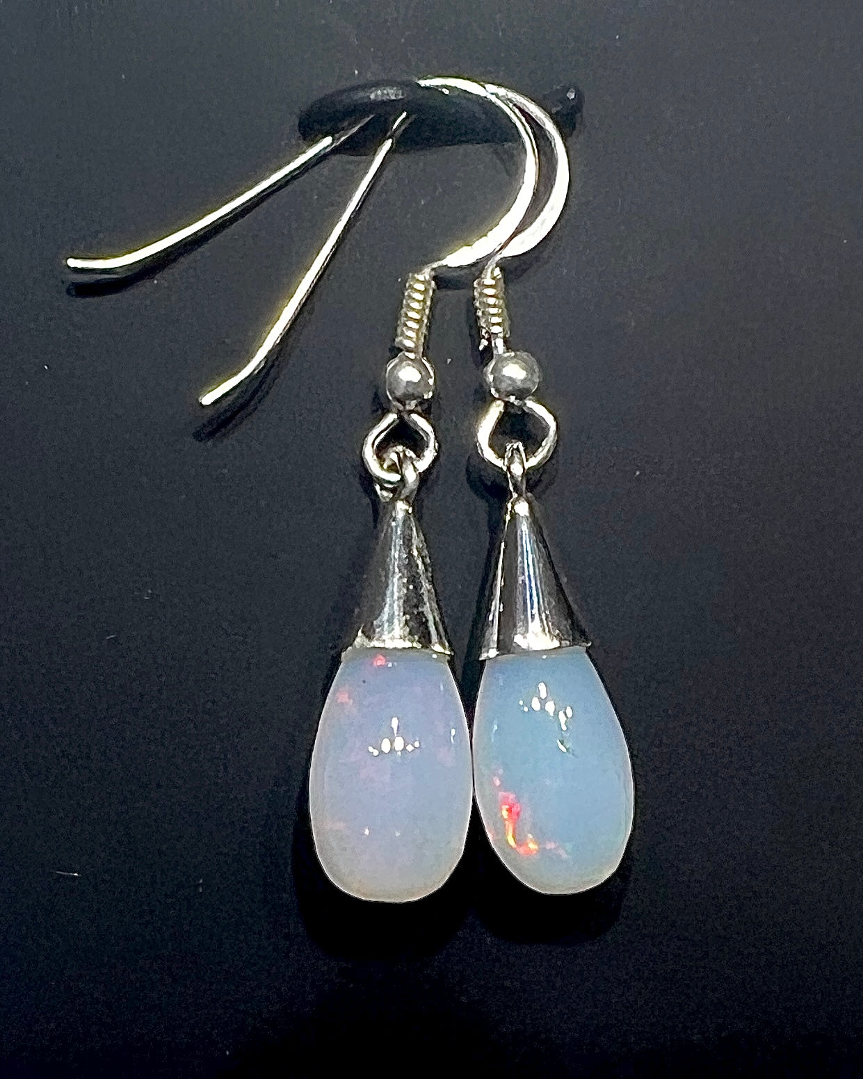 Ethiopean Opal Drop Earrings in .925 Silver