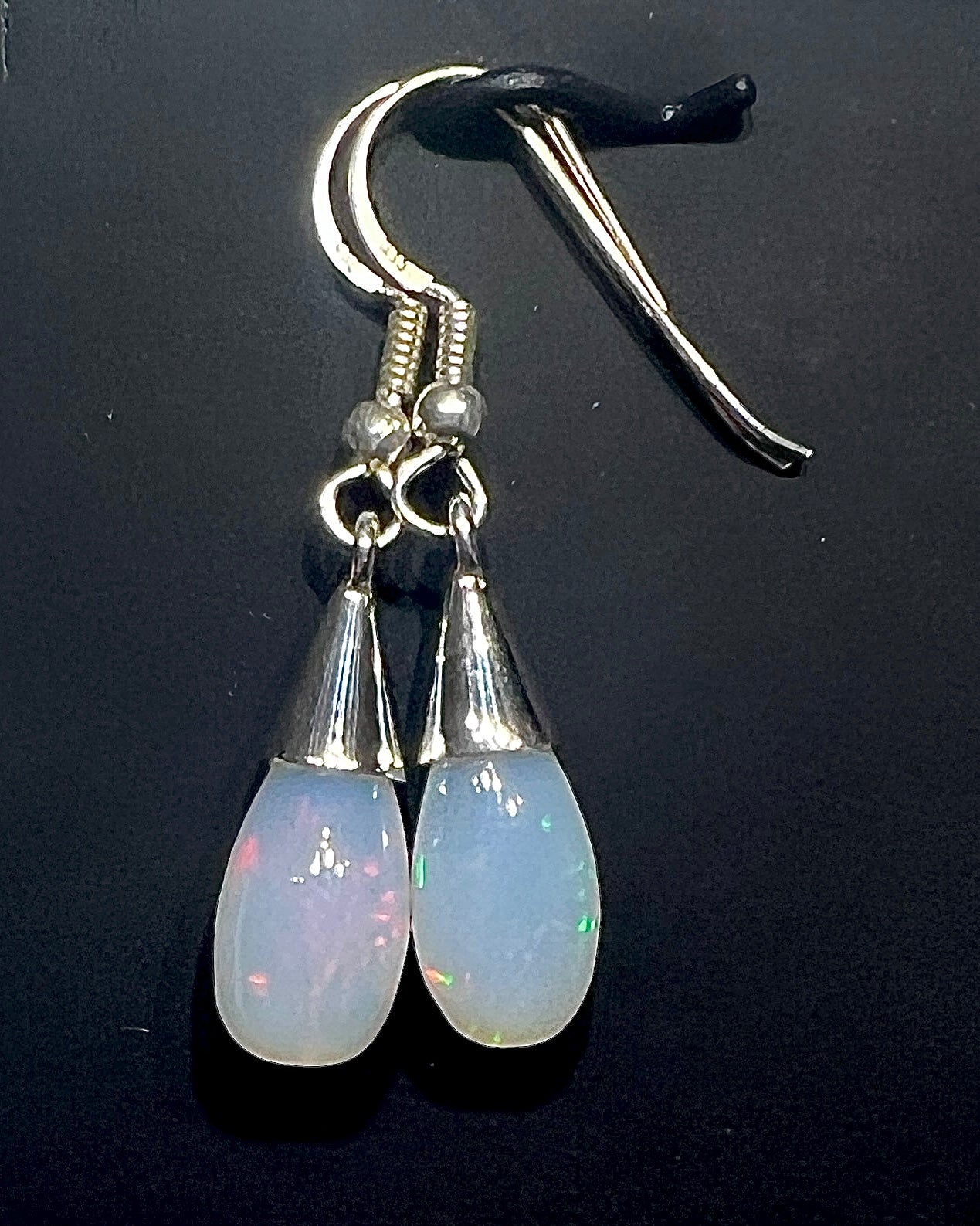 Ethiopean Opal Drop Earrings in .925 Silver