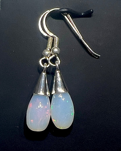 Ethiopean Opal Drop Earrings in .925 Silver