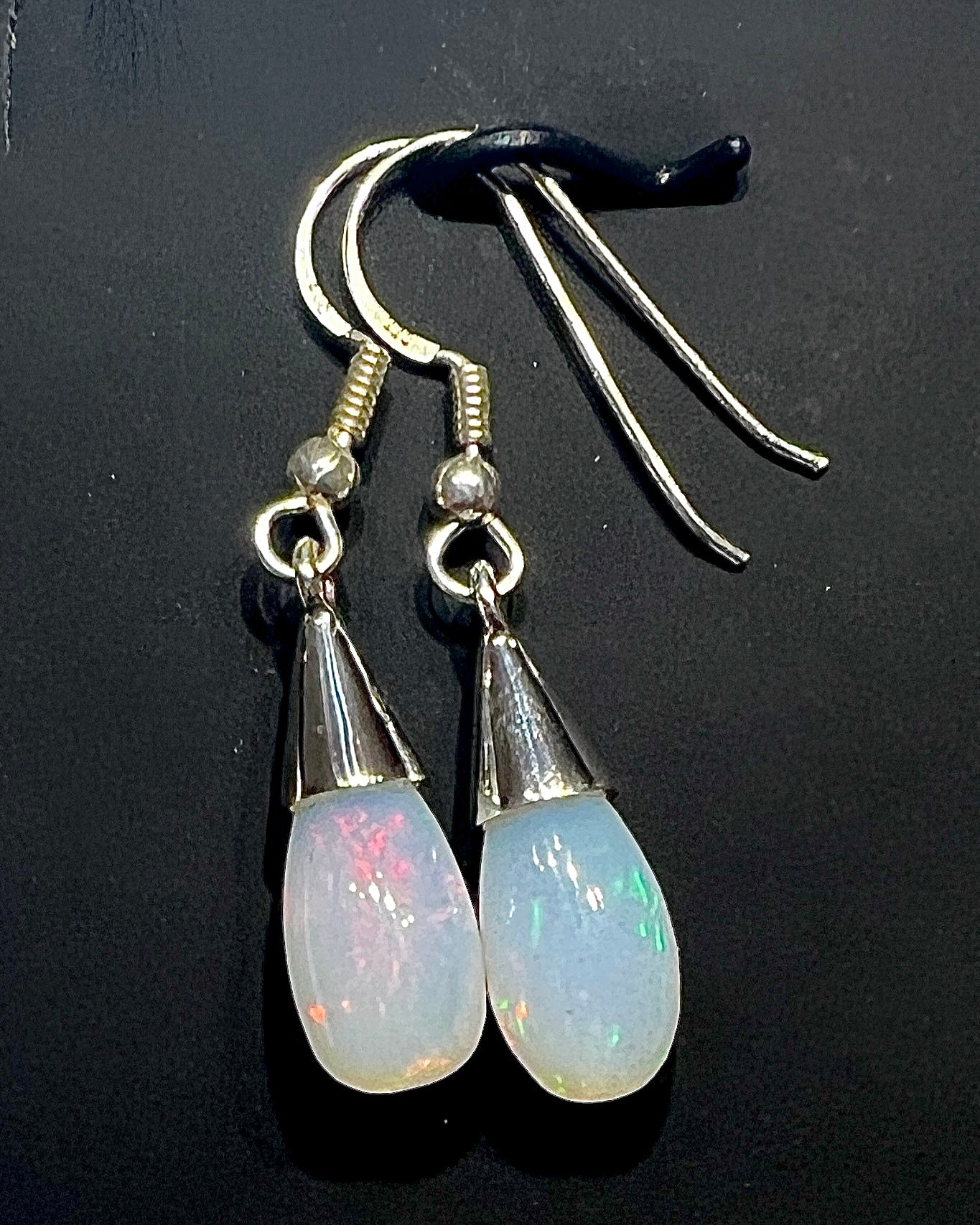 Ethiopean Opal Drop Earrings in .925 Silver