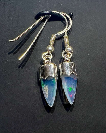 Ethiopean Opal Drop Earrings in .925 Silver