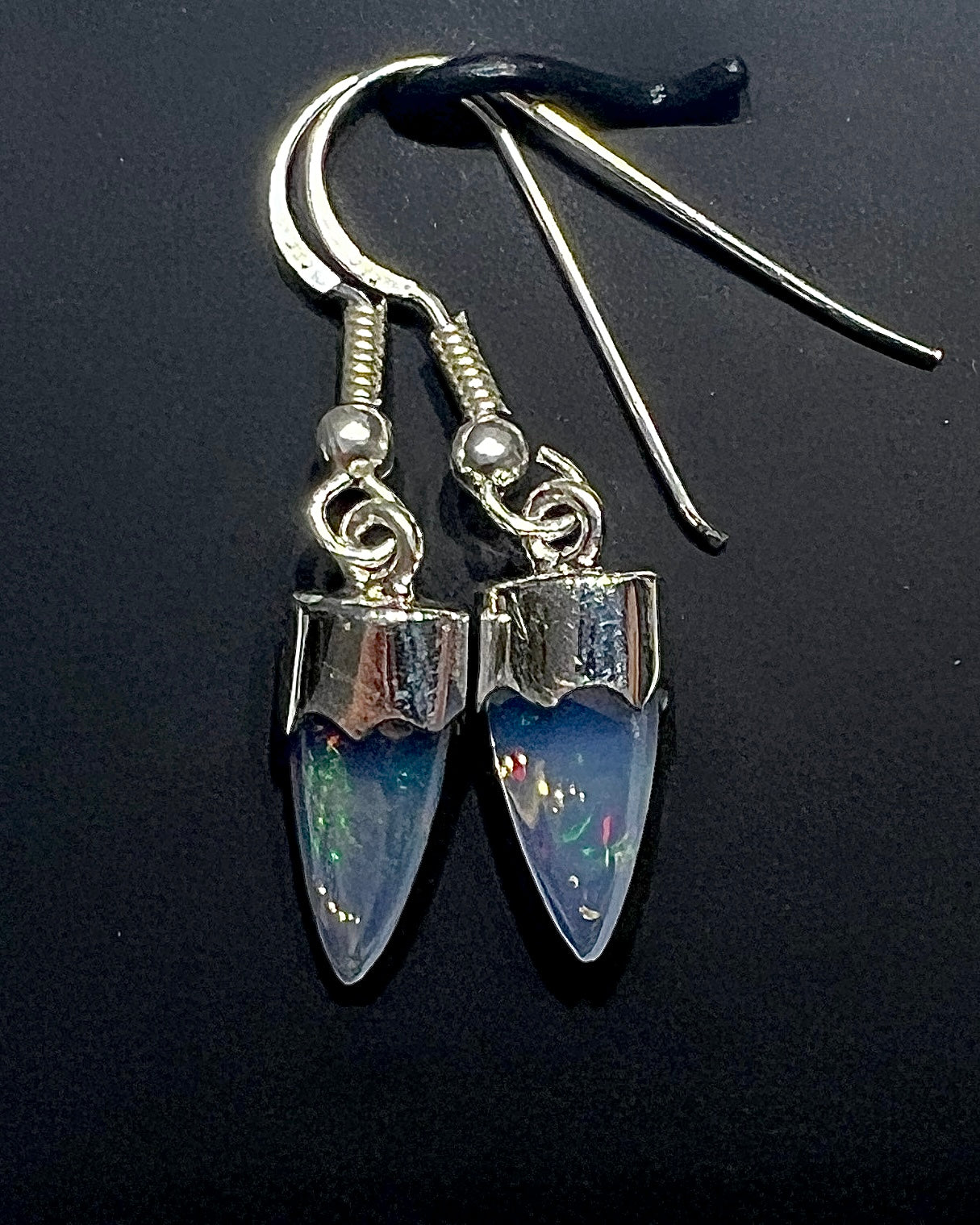 Ethiopean Opal Drop Earrings in .925 Silver