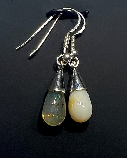 Ethiopean Opal Bicolor Drop Earrings in .925 Silver